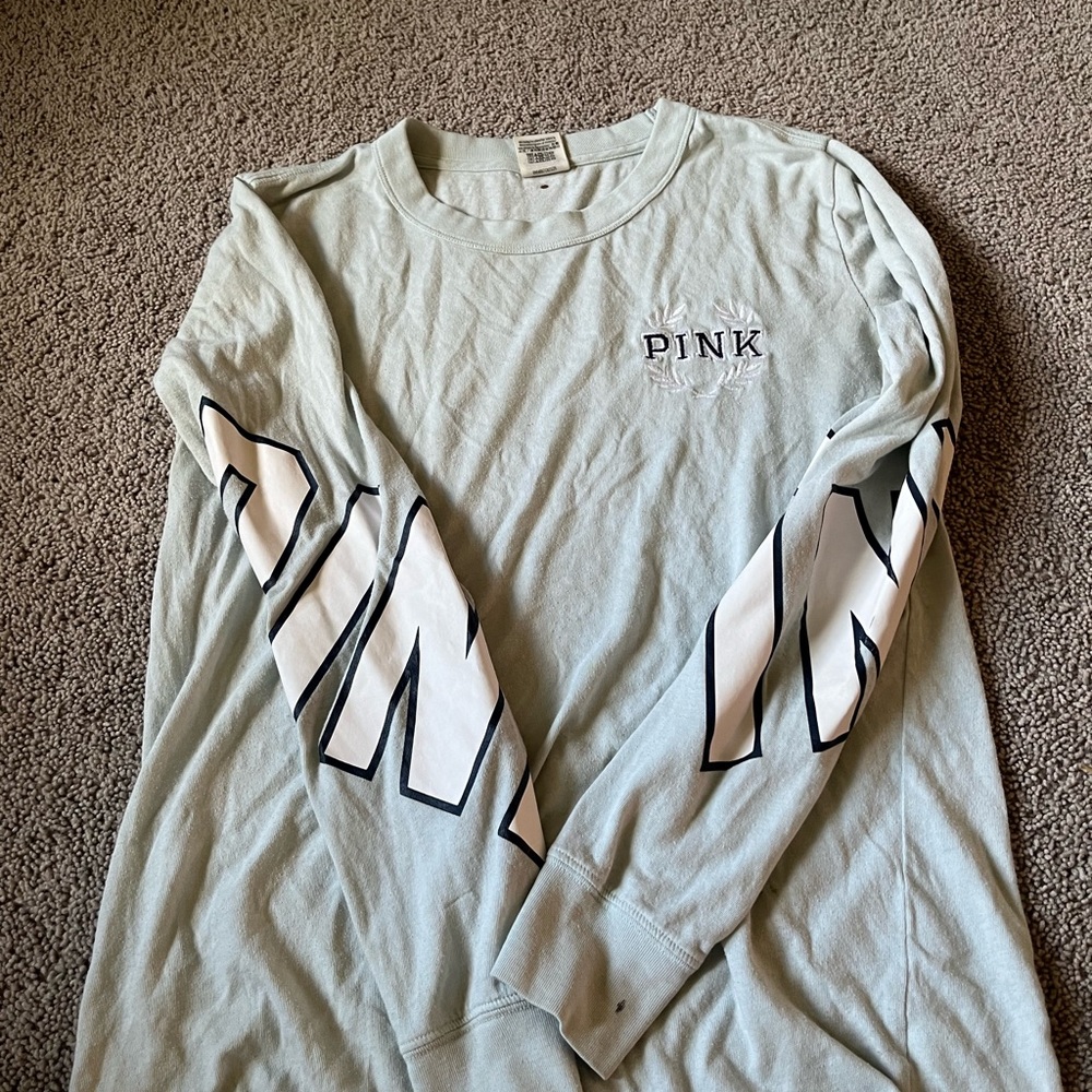 pink shirt, light blue worn a couple times size small